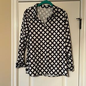 Black and white plaid blouse